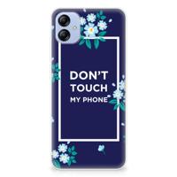 Samsung Galaxy A04e Silicone-hoesje Flowers Blue DTMP - thumbnail