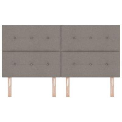 LED Hoofdbord met LED-striplichten Taupe 180 cm Polyester