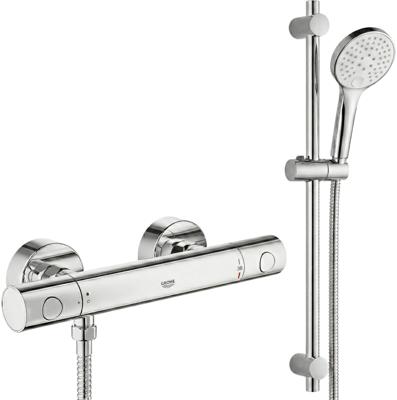 Grohe QuickFix Precision Get thermostaatkraan actieset incl. Saqu doucheset met 2 straalsoorten chroom
