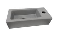 Best Design Fontein Farnetta 37x18x9 cm Kraangat Rechts Mat Grijs - thumbnail