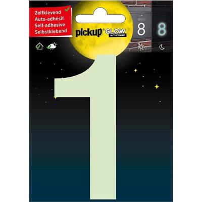 Glow in the dark Nummer 1 - 100 mm zelfklevend.