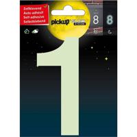 Glow in the dark Nummer 1 - 100 mm zelfklevend. - thumbnail
