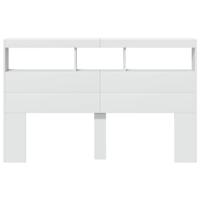 Hoofdbordkast met LED-verlichting 160x17x102 cm wit - thumbnail