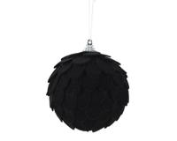 Kerstbal foam 8 cm zwart - thumbnail