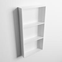 MONDIAZ EASY Nis 59,5x29,5cm in solid surface kleur Talc | Talc. 3 vakken geschikt voor in- of opbouw - thumbnail