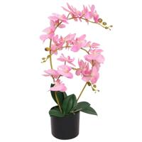 Kunstplant orchidee met pot 65 cm roze - thumbnail