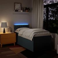 Boxspring met matras stof blauw 100x200 cm - thumbnail