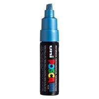 Uni Posca verfmarker 8k metallic blauw - beitelpunt 8mm - thumbnail
