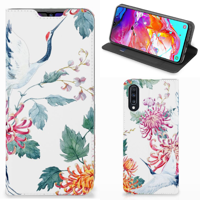 Samsung Galaxy A70 Hoesje maken Bird Flowers - thumbnail