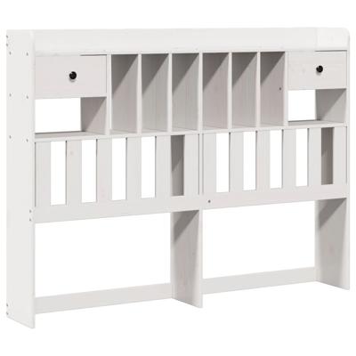 Bed met boekenkast zonder matras grenenhout wit 160x200 cm - thumbnail