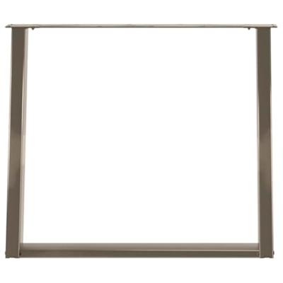 Eettafelpoten 2 st U-vormig 100x(72-73) cm staal naturel