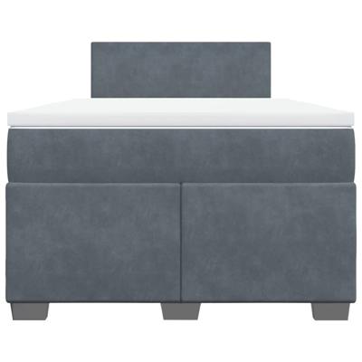 Boxspring met matras fluweel donkergrijs 120x190 cm