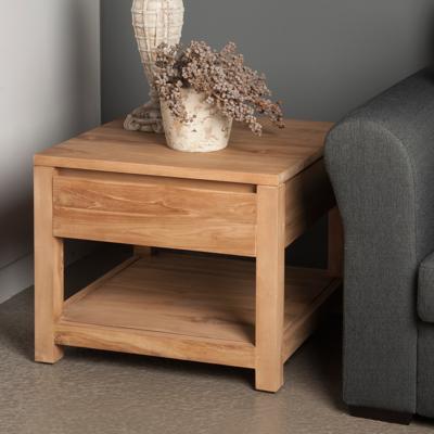 Tower Living Bijzettafel 'Corona' Teak, met 1 lade Tower Living Bijzettafel 'Corona' Teak, met 1 lade