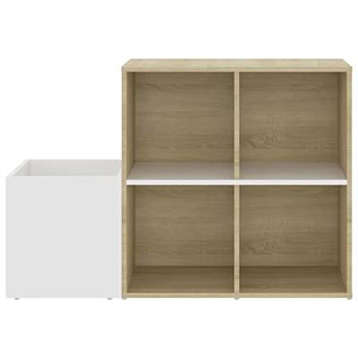 VidaXL Opbergkast 105x35,5x70 cm bewerkt hout wit en sonoma eikenkleur