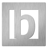 Hardbrass Vierkant huisletter Didheya 150mm. - RVS - thumbnail