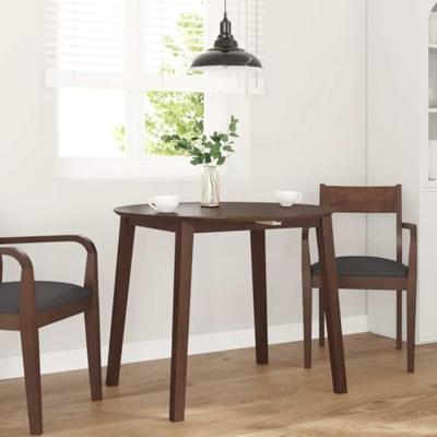Eettafel bruin massief hout rubber