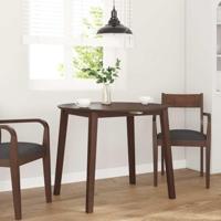 Eettafel bruin massief hout rubber - thumbnail