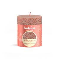 Bolsius Silhouette Stompkaars Misty Pink Met Print 8x6,8 cm - thumbnail