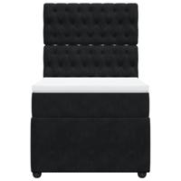 Boxspring met matras fluweel zwart 140x190 cm - thumbnail