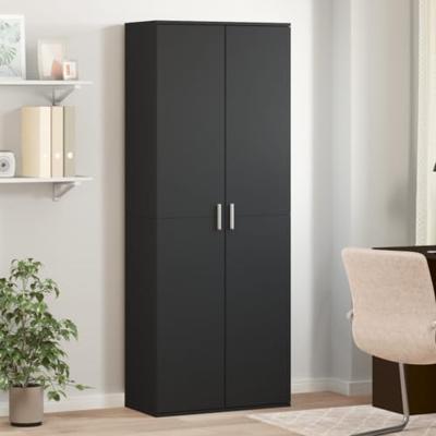 Hoge kast 70x35x180 cm bewerkt hout zwart