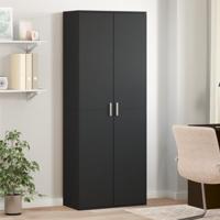 Hoge kast 70x35x180 cm bewerkt hout zwart - thumbnail