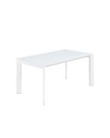 Kave Home Kave Home Eettafel Axis, Axis uitschuifbare tafel in wit glas en wit stalen poten 160 (220) cm - thumbnail