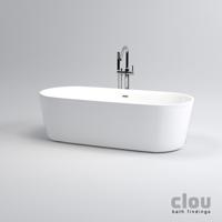Clou InBe Vrijstaand Ligbad Ovaal 165x73.5x61.5 cm Acryl Wit Met Overloop Chroom - thumbnail