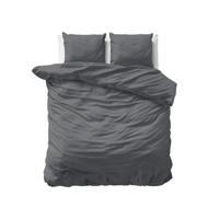 RoyalTextile - Uni Satijn Dekbedovertrek Katoen-Satijn - Antraciet - 140 x 220 - thumbnail