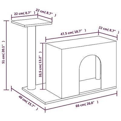 VidaXL Kattenmeubel met sisal krabpaal 51 cm crèmekleurig