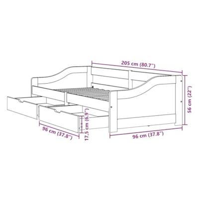 Slaapbank met 2 lades zonder matras IRUN 90x200 cm zwart Slaapbank met 2 lades zonder matras IRUN 90x200 cm zwart