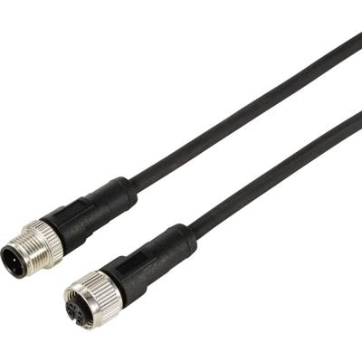 TRU COMPONENTS TC-12833008 Sensor/actuator verlengkabel M12 Aantal polen (sensoren): 4 Stekker (recht) op koppeling (recht) 2 m 1 stuk(s)