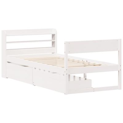 Bedframe zonder matras massief grenenhout wit 120x200 cm