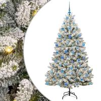 Kunstkerstboom met 300 LED Groen en Wit 180 cm PVC en Metaal - thumbnail