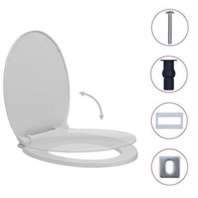 Toiletbril soft-close en quick-release ovaal lichtgrijs - thumbnail