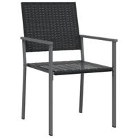 Tuinstoelen 6 st 54x62,5x89 cm poly rattan zwart - thumbnail