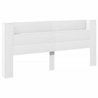 Hoofdbordkast met LED-verlichting 220x16,5x103,5 cm wit - thumbnail