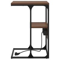 Nachtkastje bruin eikenkleur 41.5 x 26 x 60.5 cm Bewerkt hout - thumbnail