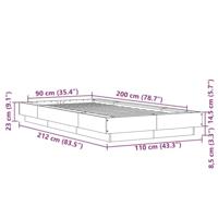 Bedframe met LED-verlichting bewerkt hout zwart 90x200 cm - thumbnail