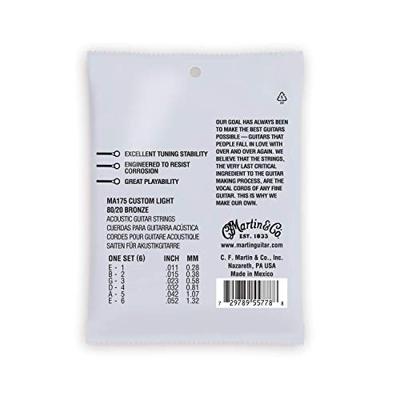 Martin Strings M175 Acoustic Bronze Custom Light snarenset Martin Strings M175 Acoustic Bronze Custom Light snarenset