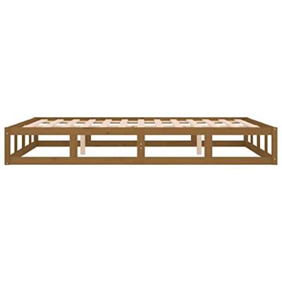Bedframe massief hout honingbruin 150x200 cm