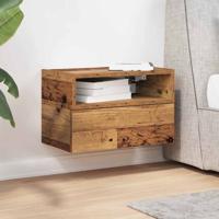 Nachtkastje wandgemonteerd 45x26x28,5 cm oud houtkleurig - thumbnail