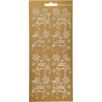 Creotime foliestickers rendier 1 stickervel goud - thumbnail