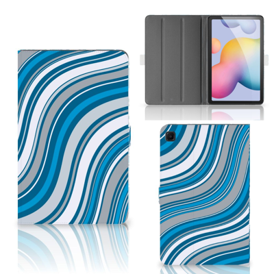 Samsung Galaxy Tab S6 Lite | S6 Lite (2022) Tablet Hoes Waves Blue Samsung Galaxy Tab S6 Lite | S6 Lite (2022) Tablet Hoes Waves Blue