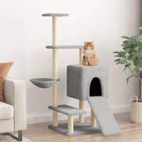 VidaXL Kattenmeubel met sisal krabpalen 130,5 cm lichtgrijs - thumbnail