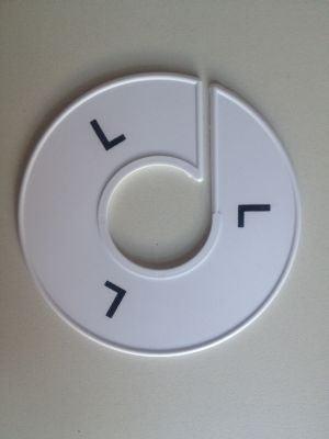 Maatring 11 cm wit/zwart L