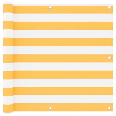 VidaXL Balkonscherm 90x400 cm oxford stof wit en geel