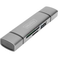ASSMANN Electronic DA-70886 geheugenkaartlezer Aluminium USB 3.2 Gen 1 (3.1 Gen 1) Type-A/Type-C - thumbnail
