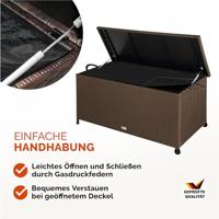 Polyrattan Kussenbox Bruin 122x56x61cm met Wielen - thumbnail