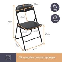 Perel folding chair padded Campingstoel Zwart FP168B - thumbnail