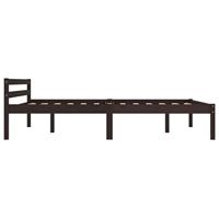 Bedframe massief grenenhout donkerbruin 120x200 cm - thumbnail